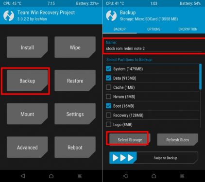 backup rom dengan TWRP 3.0