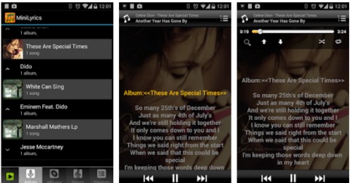 Aplikasi Minilyric Android