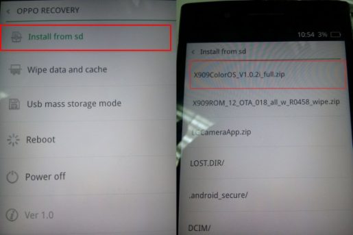 Opsi Install From SD Oppo Recovery