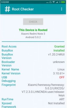 cek status root Redmi Note 3