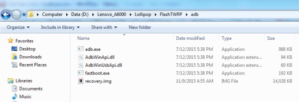 twrp lenovo a6000 via fastboot
