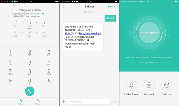 Tampilan DialPad ROM Oppo Lenovo A6000 Plus