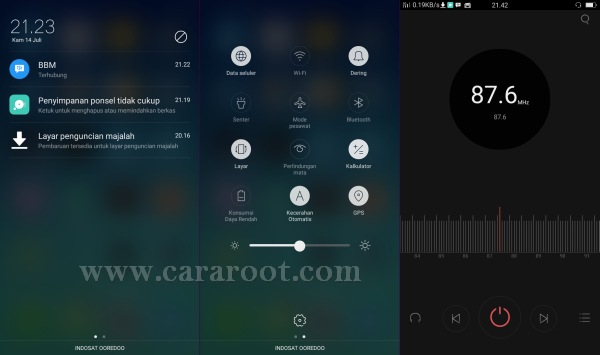 Tampilan Quick Panel ROM ColorOS Lenovo