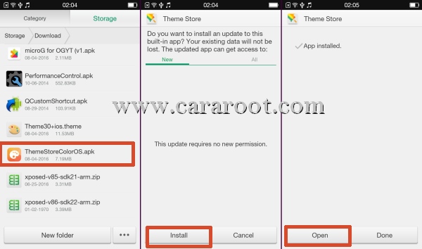 Install aplikasi themes store cina Oppo