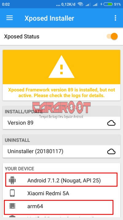 cek SDK Dan Arsitektur Kernel xposed