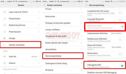 Mengaktifkan Kunci OEM Dan Debugging USB Redmi 5A