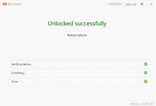 Unlocked Successfully Redmi 5A