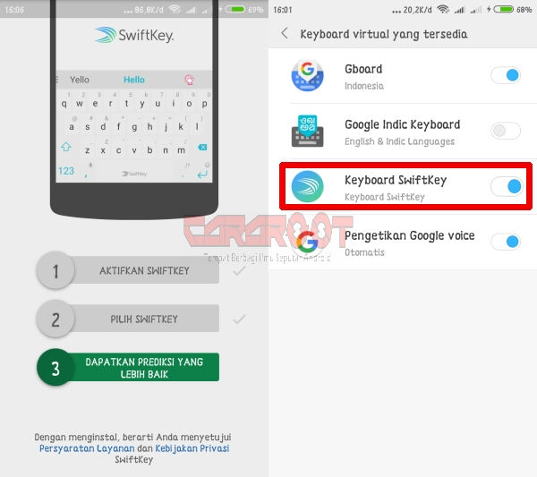 Aktifkan Keyboard Swiftkey