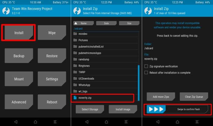 Install noverity via TWRP Redmi 5A