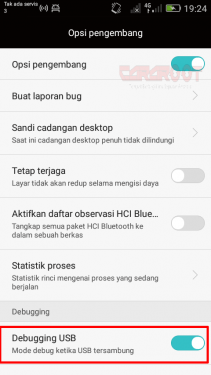 Mengaktifkan USB Debugging Huawei