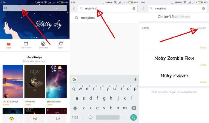 Cari Font Lewat Theme Manager Xiaomi