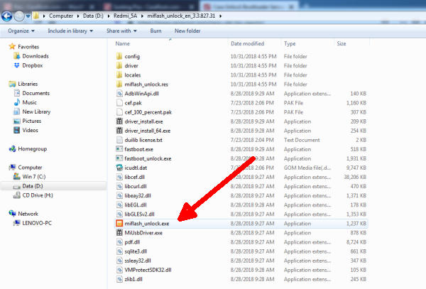 Extract Mi Flash Unlock Di PC