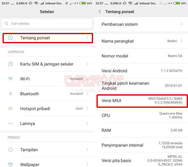 Mengaktifkan Opsi Pengembang Di Redmi 5A