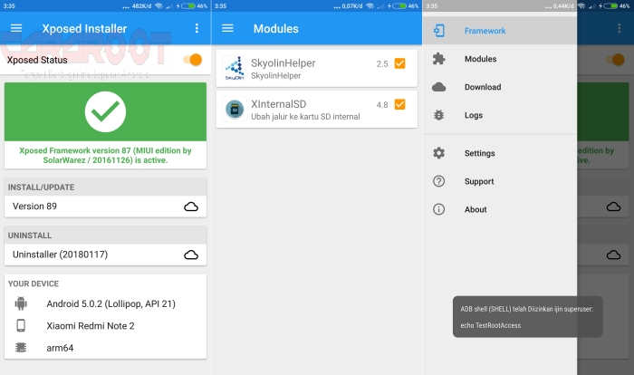 Xposed Framework Xiaomi Redmi Note 2