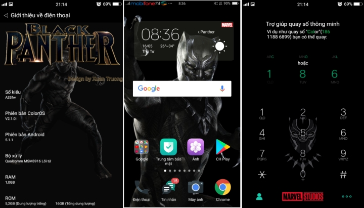 Tema Black Panther Buat ColorOS