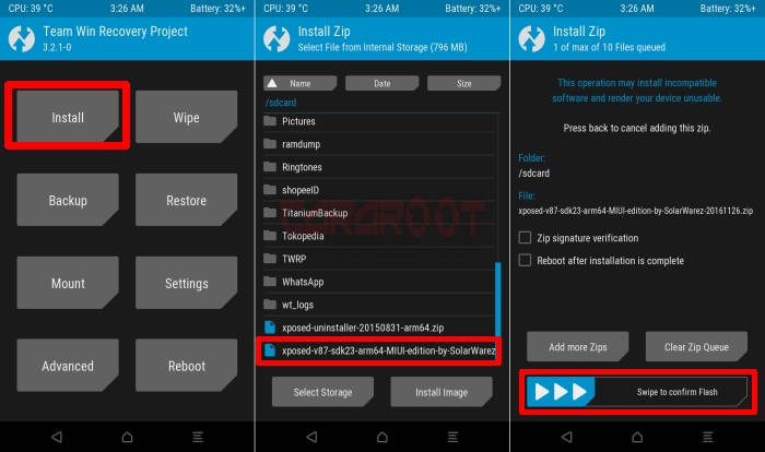 Install Xposed via TWRP