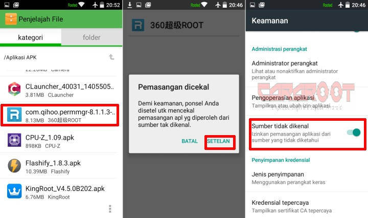 Aktifkan Sumber Tidak Dikenal