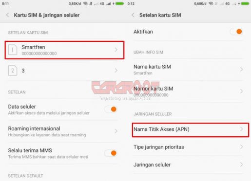 Cara Setting APN HP Xiaomi