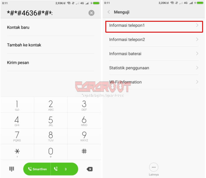 Kode Menguji Jaringan di HP Redmi Note 4