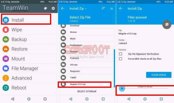 Flash Magisk via TWRP