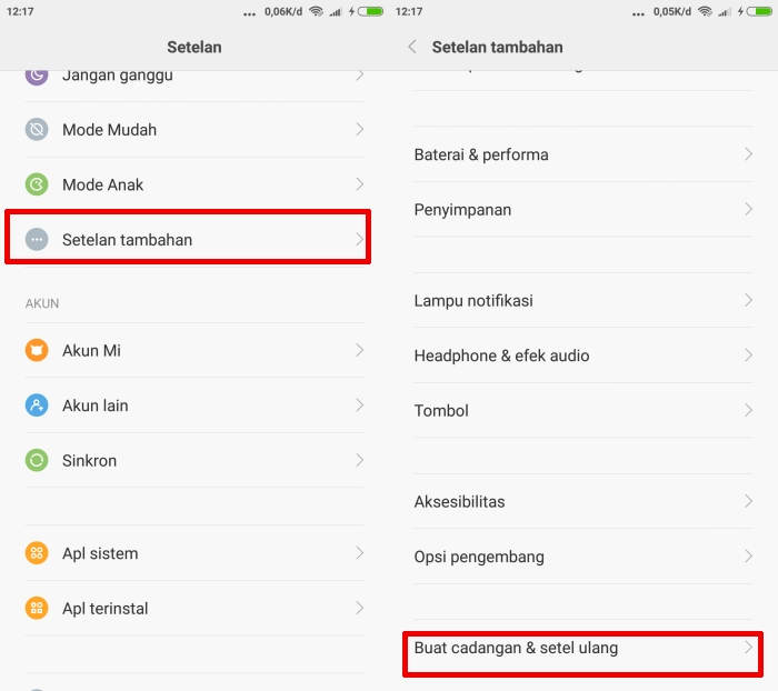 Menu Reset Di Xiaomi