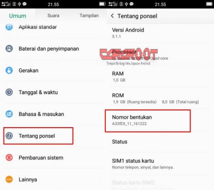 Setelan Tentang Ponsel OPPO