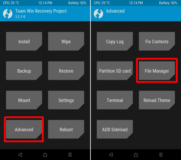 File Manager TWRP