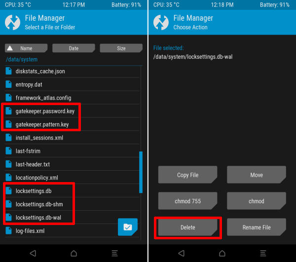 Hapus Locksetting via TWRP