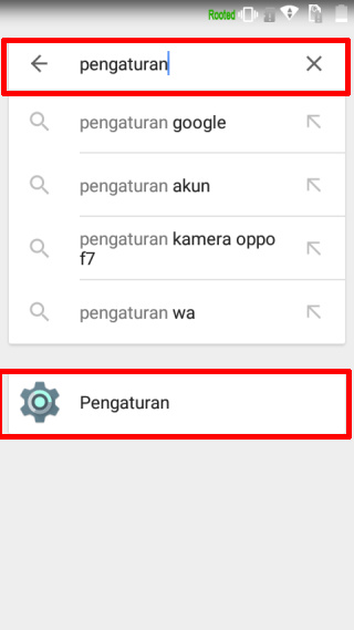 Ketik Kata Pengaturan Pada Form Pencarian