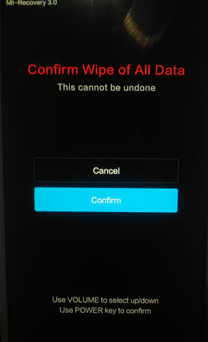 confirm wipe data