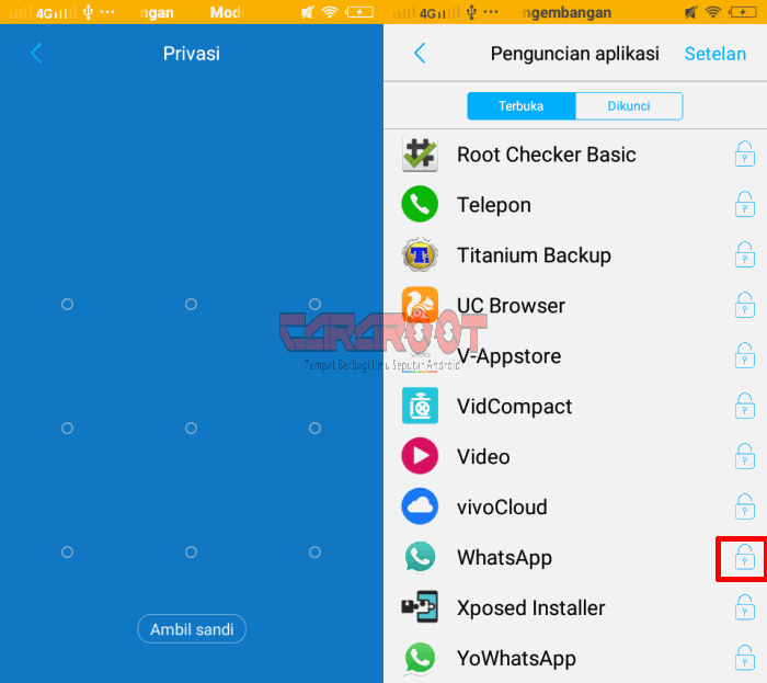 Cara Mengunci Whatsapp Dengan Pola Di Xiaomi Vivo Oppo Dan Asus cararoot Com<script async src=