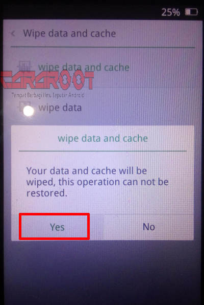 confirm wipe data and cache oppo neo 7