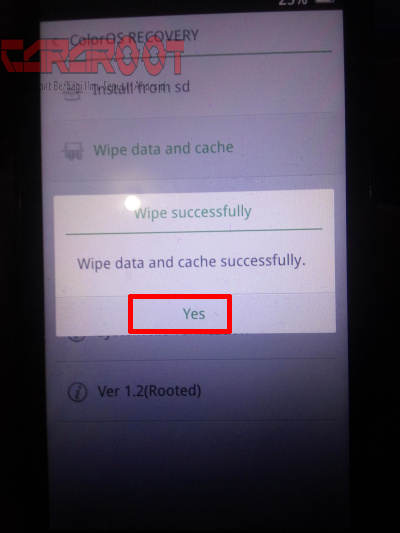 Wipe Data Sukses