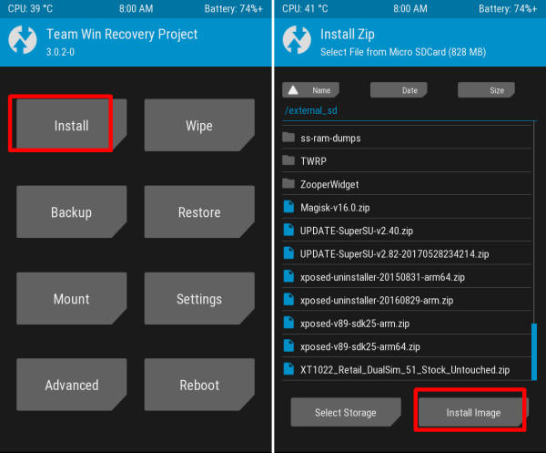 Install File Image via TWRP