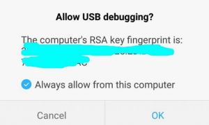 Notifikasi Allow USB Debugging