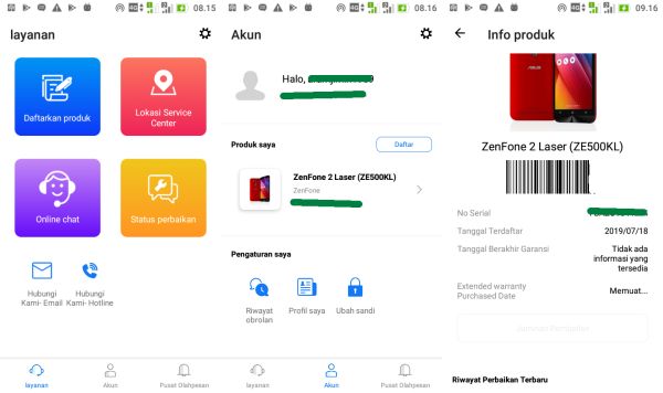 Status Garansi Asus Zenfone