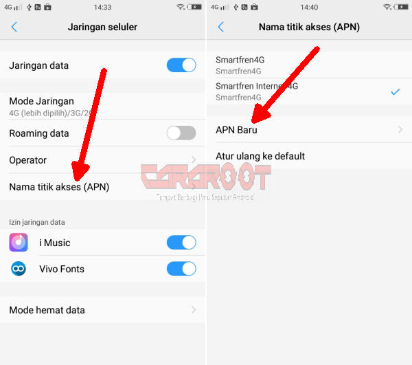 Opsi Buat APN Baru Vivo