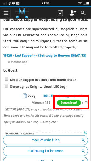 Download Lirik Lagu Di Megalobiz