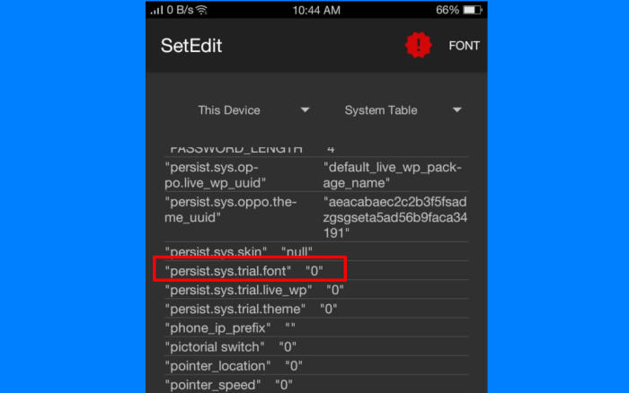 Mengubah Tema Font Realme via SetEdit