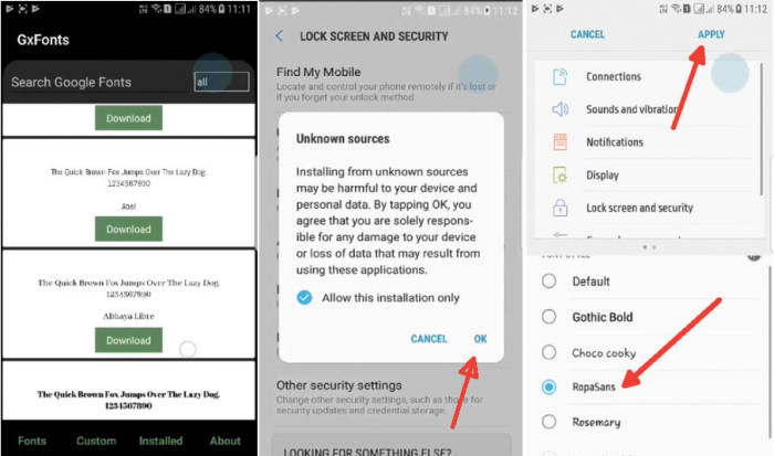 Cara Mengubah Font Samsung Dengan GxFonts