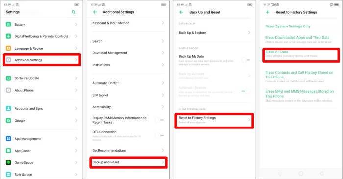 Cara Reset Realme Lewat Pengaturan