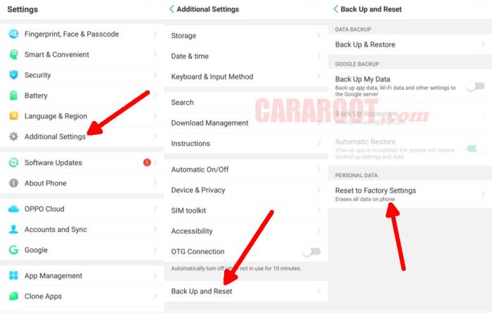 Cara Reset Hp Oppo via Pengaturan