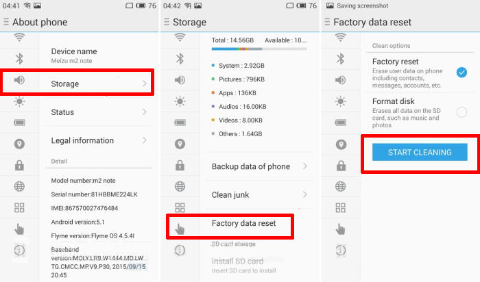 Cara Reset Meizu via Pengaturan