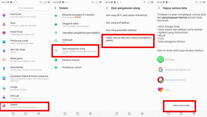 Cara Reset Hp Itel Vision 1 Pro Lewat Pengaturan