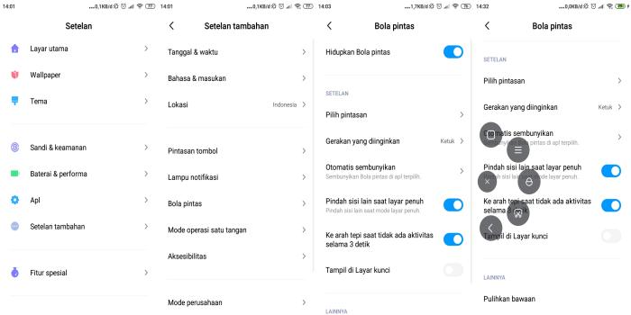 Cara Screenshot Hp Xiaomi Lewat Fitur Bola Pintas