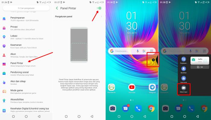 Cara Merekam Layar Infinix Melalui Smart Panel