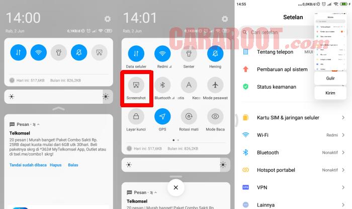 Cara Screenshot Hp Xiaomi Lewat Quick Settings