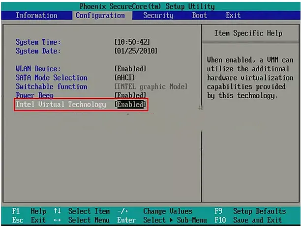 Aktifkan Virtualization Melalui BIOS