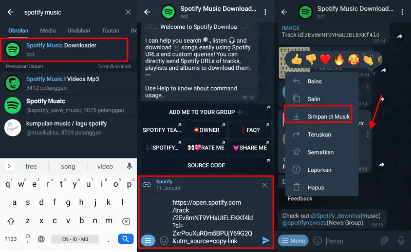 Download Lagu Spotify Lewat Telegram