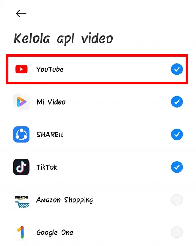 Aktifkan Youtube